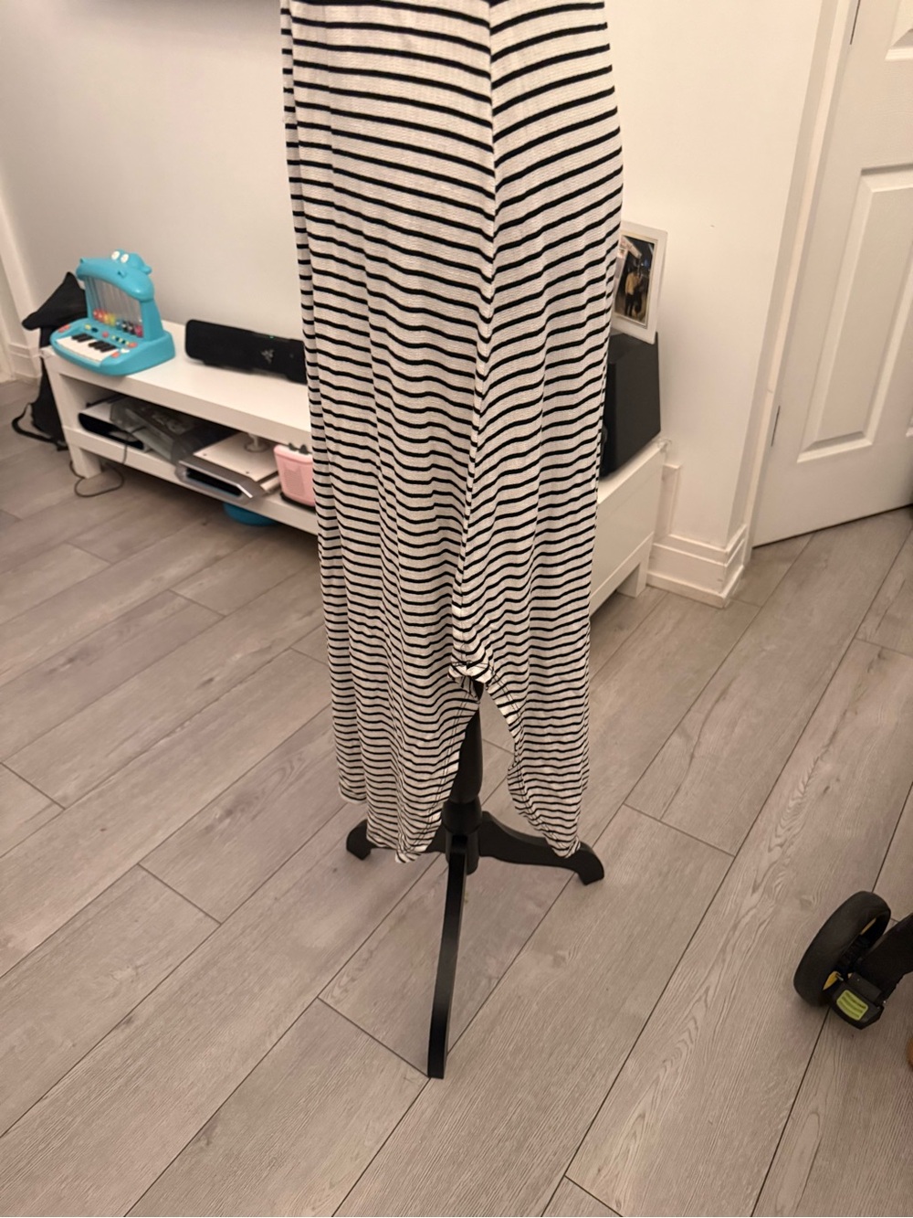 Rolla Coster Black and White Striped V-Neck Maxi Dress - Picture 3 of 3